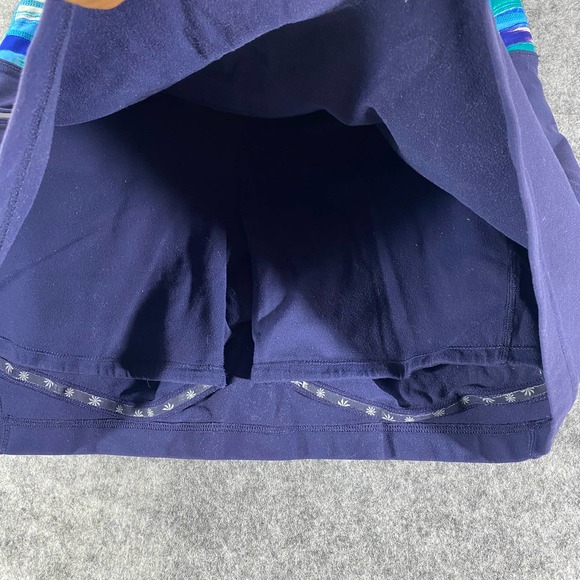 Athleta Skort Small Navy Blue Mini Grenadine Airbrush Relay Lines Mid Rise Lined - Picture 5 of 11